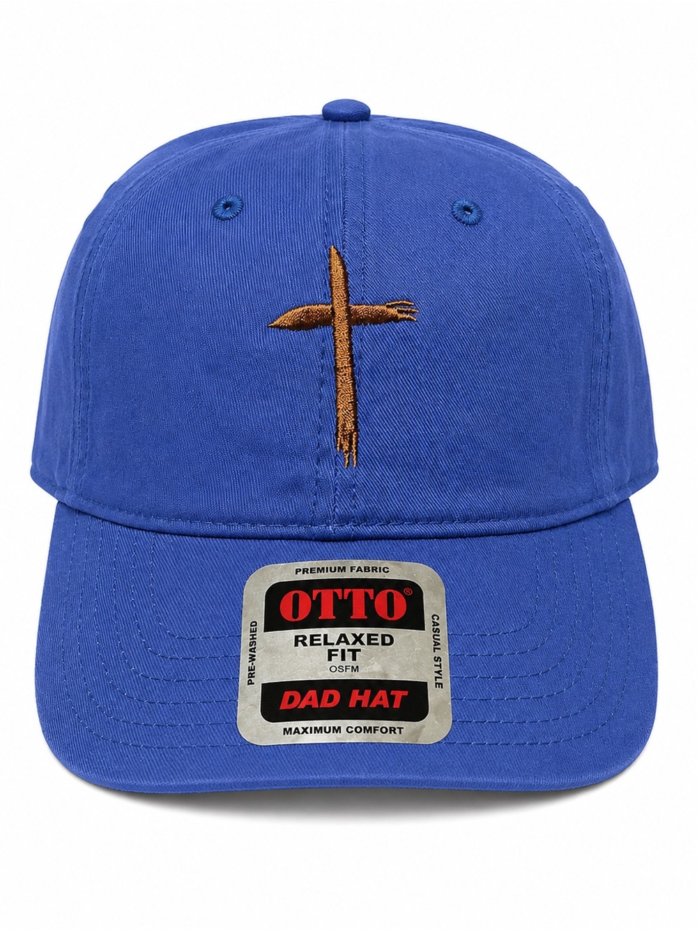 Reserved for Britt Blue & Gold Cross Embroidered Faith Dad Hat Christian Cap
